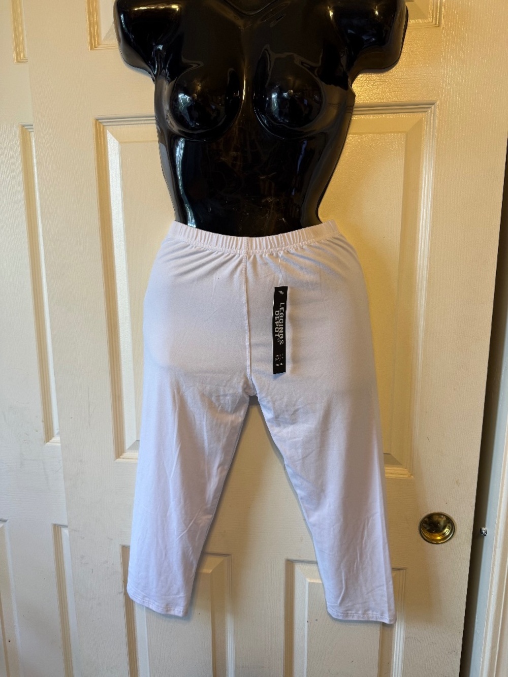 2 pair of white buttery soft capri leggings NWT one size